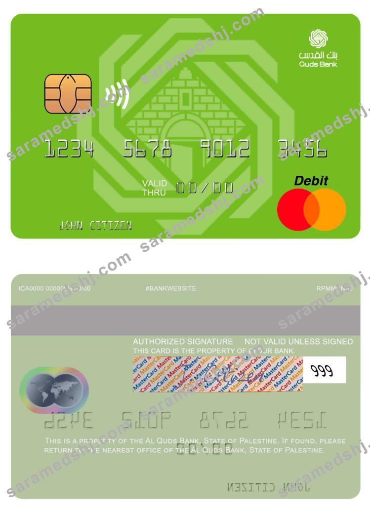 State of Palestine Al Quds Bank mastercard